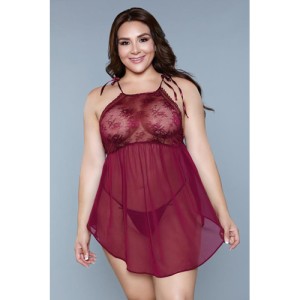 Alana Chemise Plus Size Burgundy