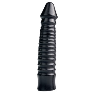 Large Dildo With Ribbed Shaft Black
