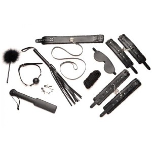 Hook Up 10-piece Plush Bondage Set Black