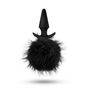 Temptasia Bunny Tail Pom Anal Plug Black