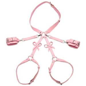 Bondage Harness W/ Bows M/l Pink