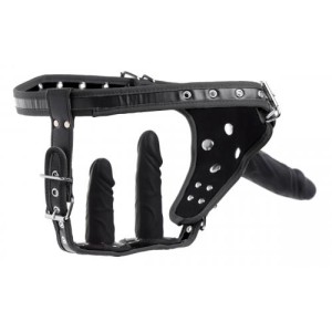 Double Penetration Strap On Harness Black