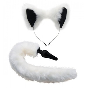 White Fox Tail And Ears Set
