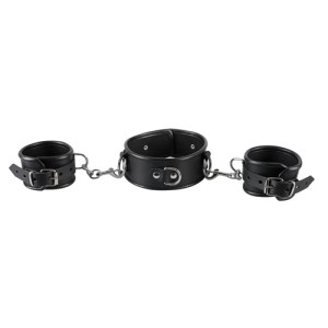 Leather Neck And Hand Cuffs