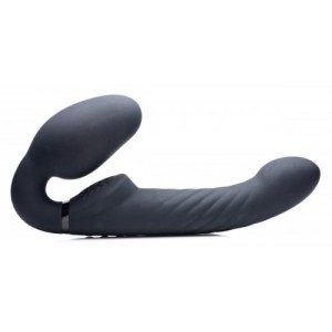 Swirl Vibrating Strapless Strap-on Black