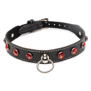 Diamond Choker With O-ring Black/red