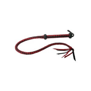 Premium Red And Black Leather Whip
