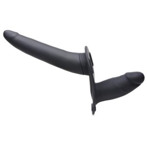 Power Pegger Double Strap-on Vibrator Black