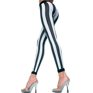 Vertical Striped Leggings Black/white