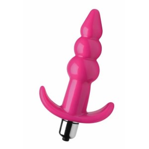 Bubbly Vibrating Anal Plug With Ribbing