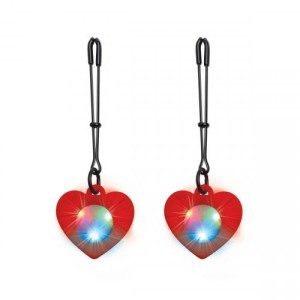 Charmed Heart Tweezer Nipple Clamps With Led Lights