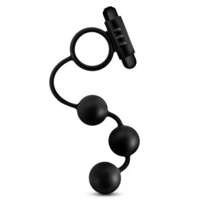 Anal Adventures platinum Anal Beads With Vibrating Cockring
