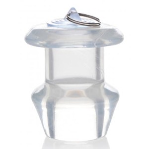 Hollow Transparent Anal Plug With Stopper Medium