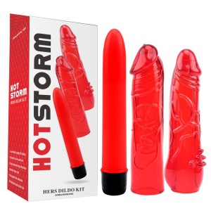 Set Of Vibrator And Two Nozzles Hers Dildo Kit
