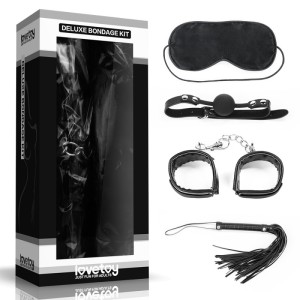 Set For Sexual Bdsm Games Deluxe Bondage Kit (mask, Gag, Handcuffs, Whip)