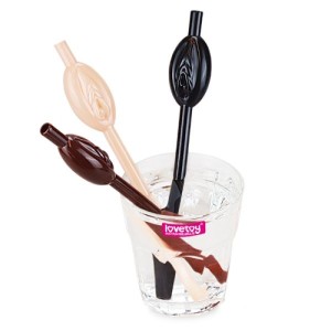 Cocktail Tubes In The Shape Of Labia Original Pussy Straws, 9pcs