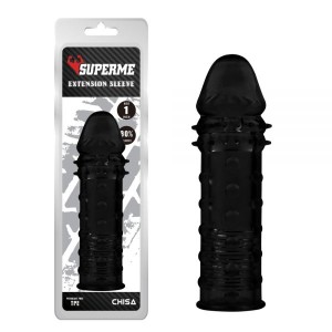 Black Extra Texture Sleeve With Balls And Mustache