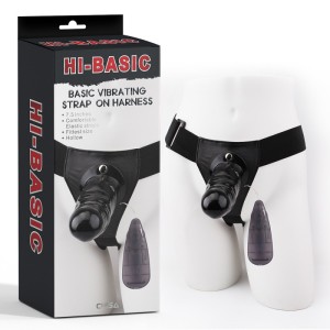 Basic Vibrating Black Strap-on