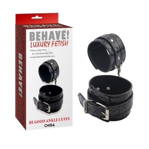 Be Good Ankle Cuffs In Black Lacquer Chain