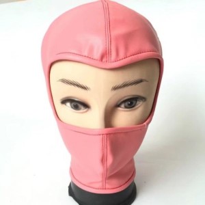 Face Mask Made Of Artificial Leather With Open Eyes Pink