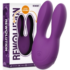 Vibrator Double Stimulation Purple Rewolution Rewobit Flexible Stimulator