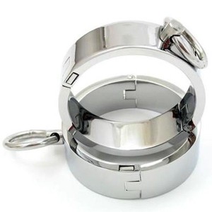 Steel Handcuffs Unisex Magnet Locking Pins Large