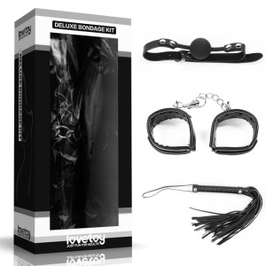 Set For Sexual Bdsm Games Deluxe Bondage Kit (gag, Handcuffs, Whip)