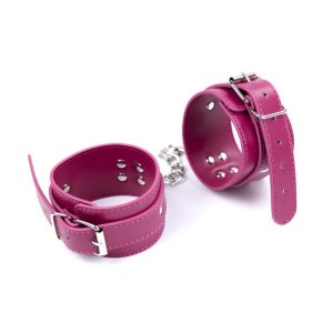 Crimson Adjustable Leather Tied Handcuffs