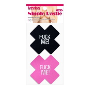 Fuck Me Cross Pattern Nipple Pasties, 2 Pairs