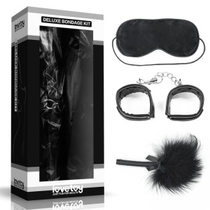 Set For Sexual Bdsm Games Deluxe Bondage Kit (mask, Handcuffs, Tickler)