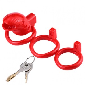 Chastity Belt For Men In The Shape Of A Fish Resin Chastity Device Red