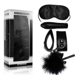 Set For Sexual Bdsm Games Deluxe Bondage Kit (mask, Vibrator, Handcuffs, Tickler)