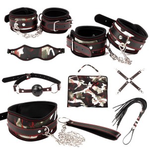 Big Army Bdsm Accessory Set Camo Bondage Kit 7 Pieces