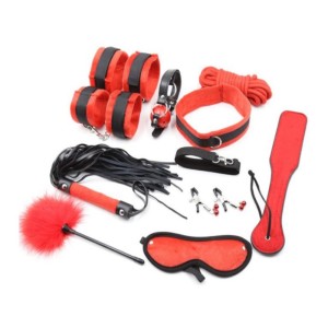 10-piece Set For Bdsm Games Black-red Shades Of Love