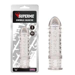 Transparent Nozzle With Balls On The Penis Swirls Sleeve