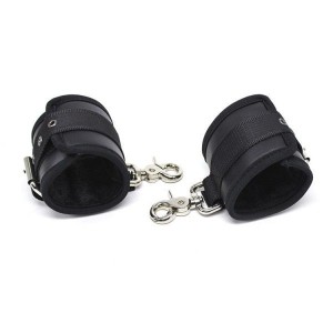 Black Leather Handcuffs Made Of Eco Leather Wide Leather Safe Handcuff