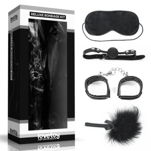 Set For Sexual Bdsm Games Deluxe Bondage Kit (mask, Gag, Handcuffs, Tickler)