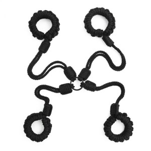 Set Of Cuffs For Arms And Legs Made Of Cotton Rope Hogtie Restraint Set