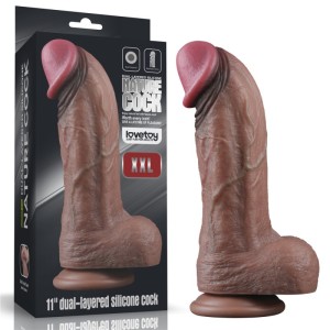 Dildo Giant Suction Cup Dual Layered Silicone Cock Xxl 11.0