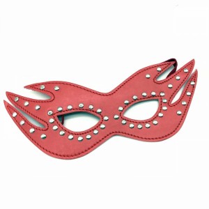 Eye Mask Leather Cat Mask Red