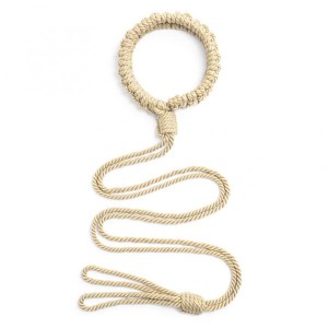 Beige Collar With Rope Restraint Cotton Rope Leash