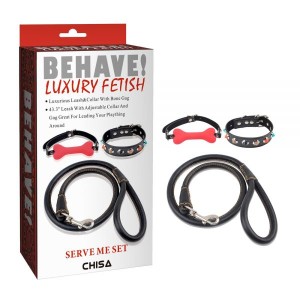 Serve Me Set Gag And Collar With Leash