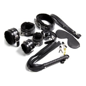 Set For Bdsm Games Of 7 Items Black With Fur Shades Of Love