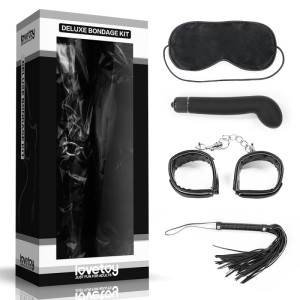 Set For Sexual Bdsm Games Deluxe Bondage Kit (mask, Vibrator, Handcuffs, Whip)