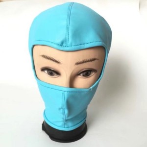 Face Mask Made Of Artificial Leather With Open Eyes Blue