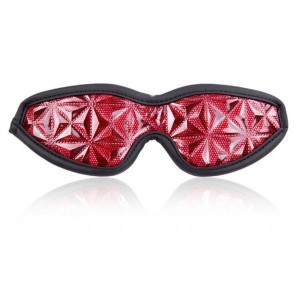 Mask With Closed Eyes Red With Elastic Band Fantasy Crocodile Pattern Blindfold