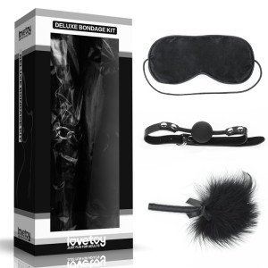 Set For Sexual Bdsm Games Deluxe Bondage Kit (mask, Gag, Tickler)