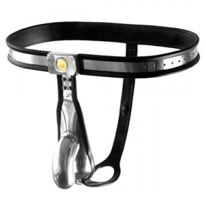 Mens Chastity Belt Model-t Stainless Steel Premium Chastity Device Black