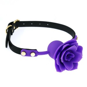 Silicone Gag With Purple Rose Silicone Rose Ball Gags Purple