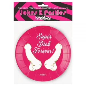 Super Dick Forever Bachelorette Paper Plates, 6 Pcs